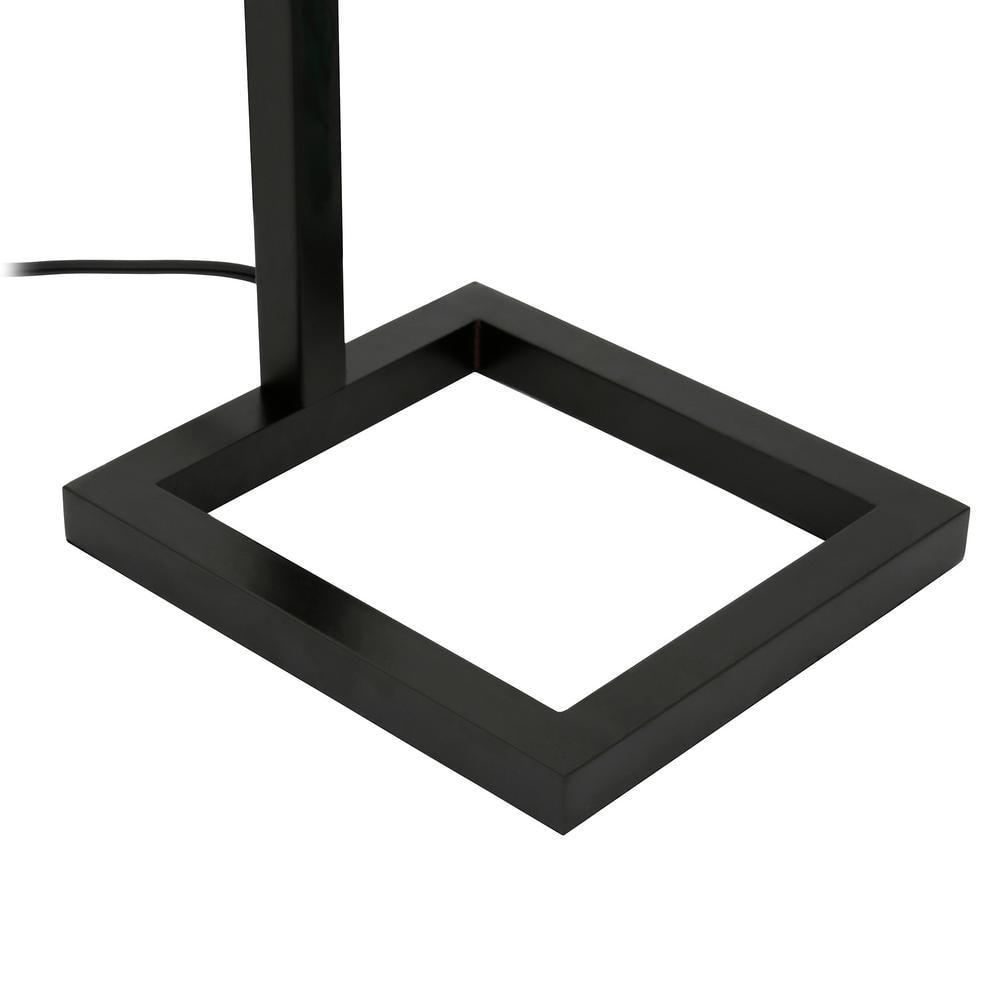 Evelyn&Zoe Malva 67.75" Tall Floor Lamp with Glass shade in Blackened Bronze/White