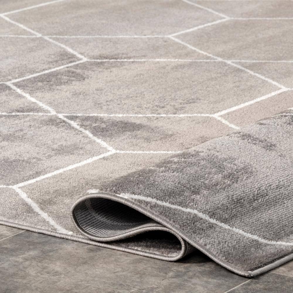 Nuloom Veronica Geometric 5x8 Indoor Area Rug for Living Room Bedroom Dining Room Kitchen, Grey/Ivory