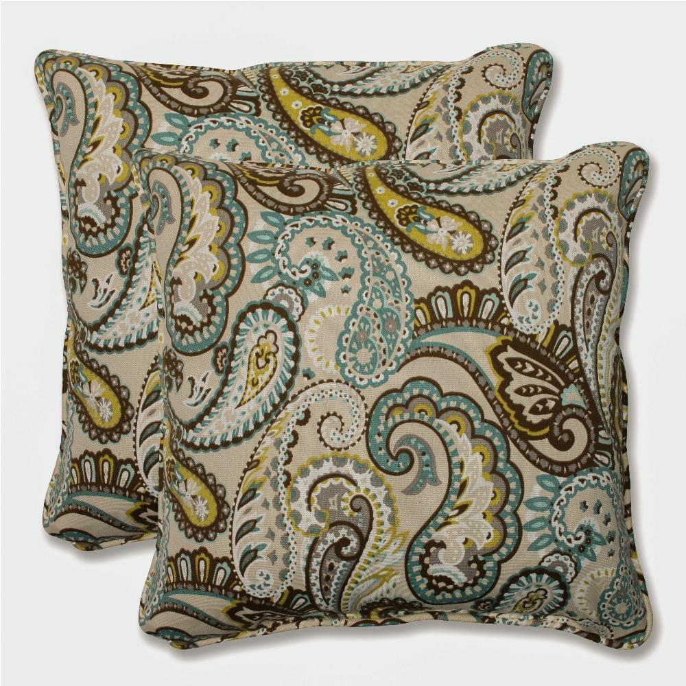 Pillow Perfect Tamara Paisley Indoor/Outdoor Reversible Throw Pillow (Set of 2)