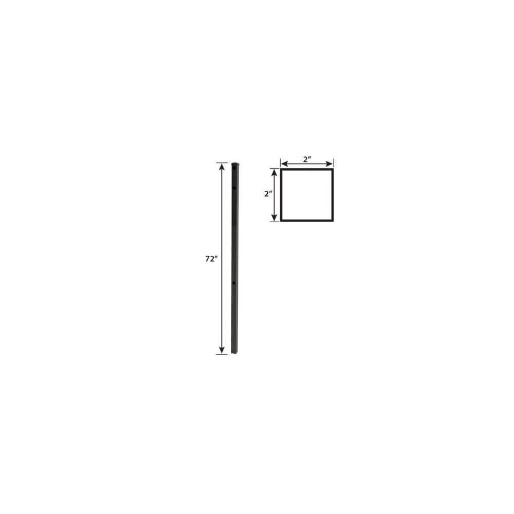 Deckorators 2 in. x 2 in. x 84 in. Aluminum Fence Post Kit, Textured Black