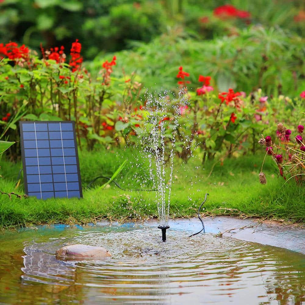 AISITIN 2.5W Solar Fountain Pump, DIY Outdoor Solar Water Fountain with 6 Nozzles and 4ft Water Pipe, Solar Powered Pump for Bird Bath, Ponds, Garden and Fish Tank Garden, Pond