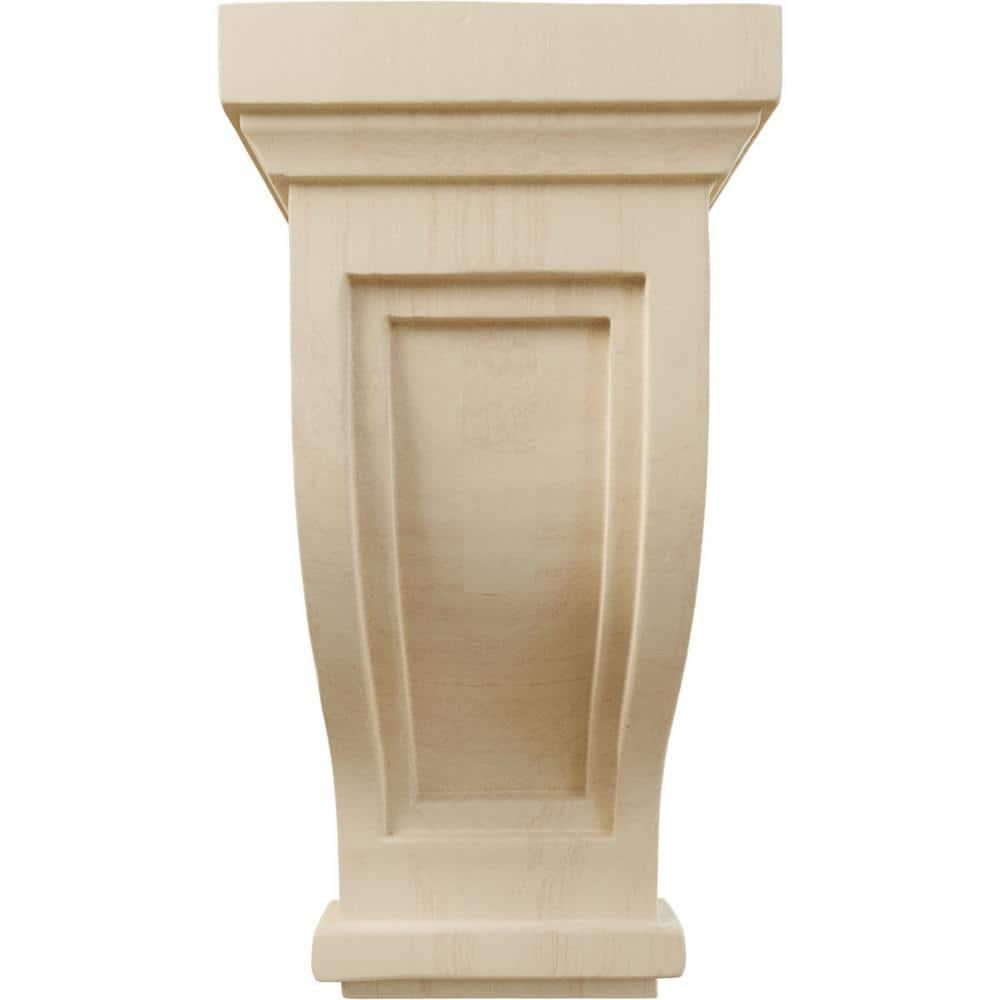 Ekena Millwork 4 3/4"W x 5"D x 10"H Traditional Recessed Corbel, Rubberwood