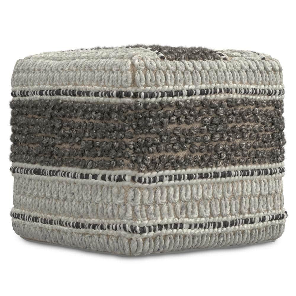 Simpli Home Grady Upholstered Pouf