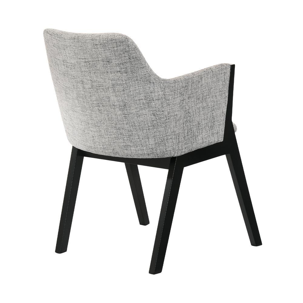 Armen Living Set of 2 Renzo Fabric Wood Dining Chairs Gray/Black: Polyester Upholstery, Foam Fill, Armrests