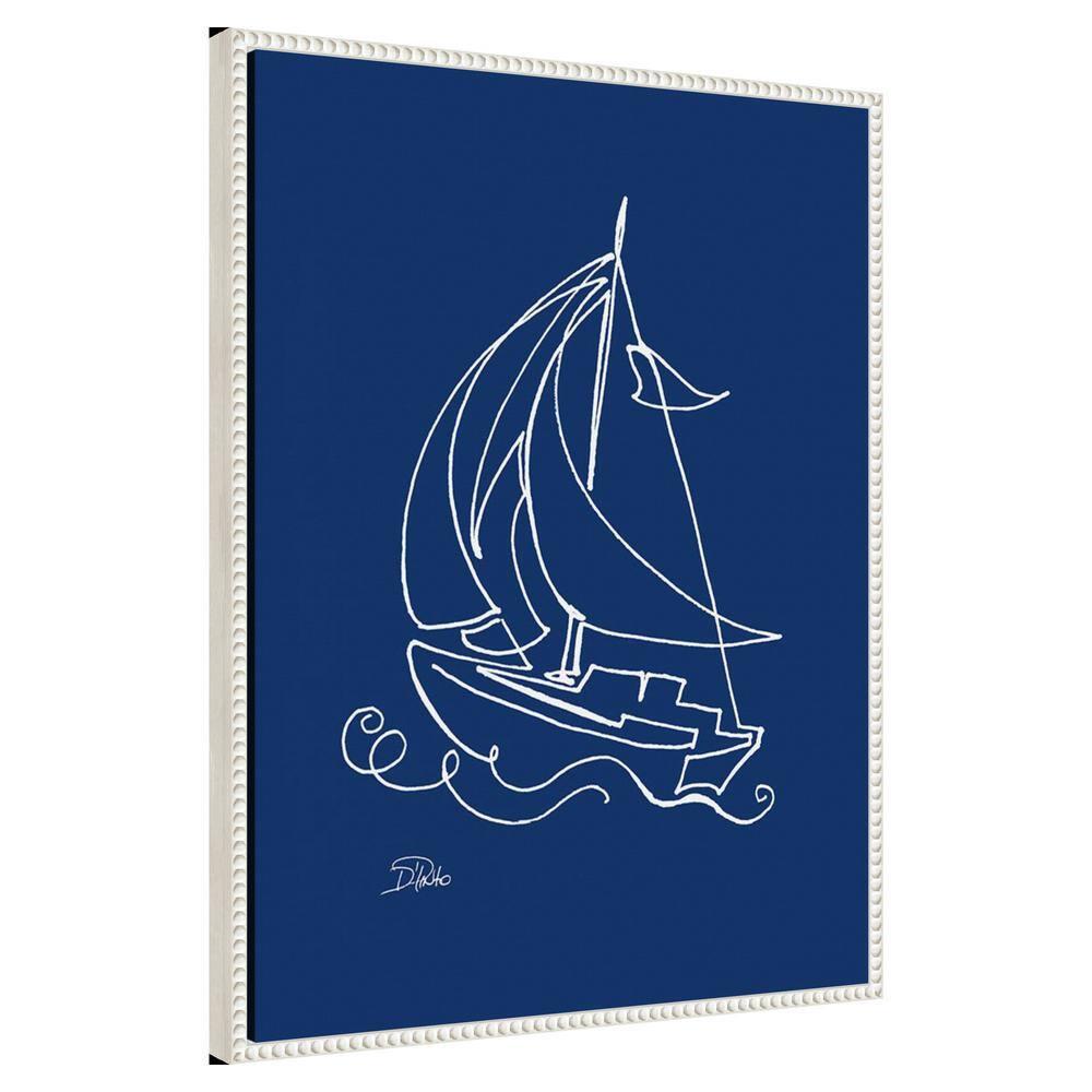 Amanti Art Little Sail On Blue by Patricia Pinto Canvas Wall Art Print Framed 23 x 30-in.