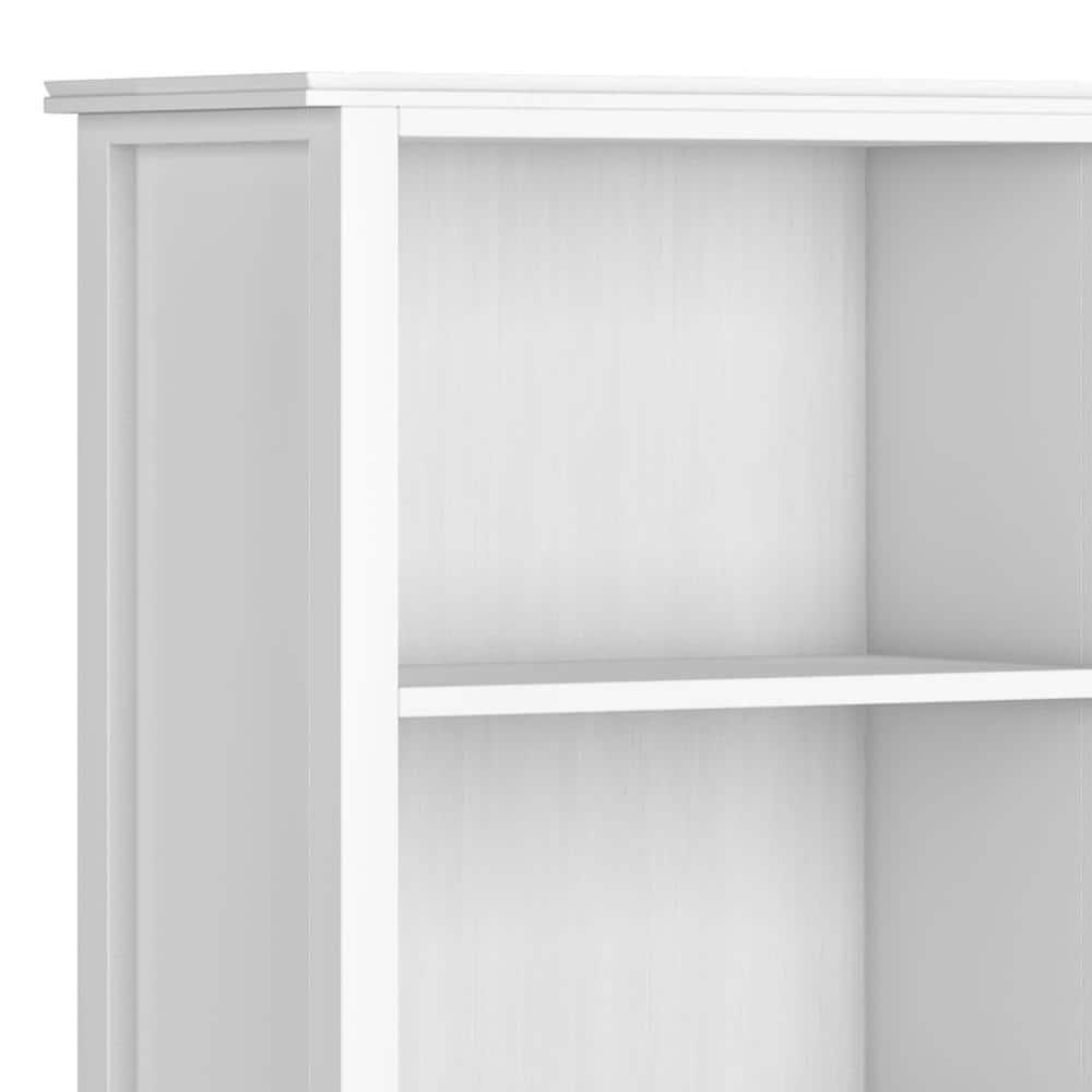 Simpli Home Artisan SOLID WOOD 72 inch x 26 inch Contemporary 5 Shelf Bookcase in White
