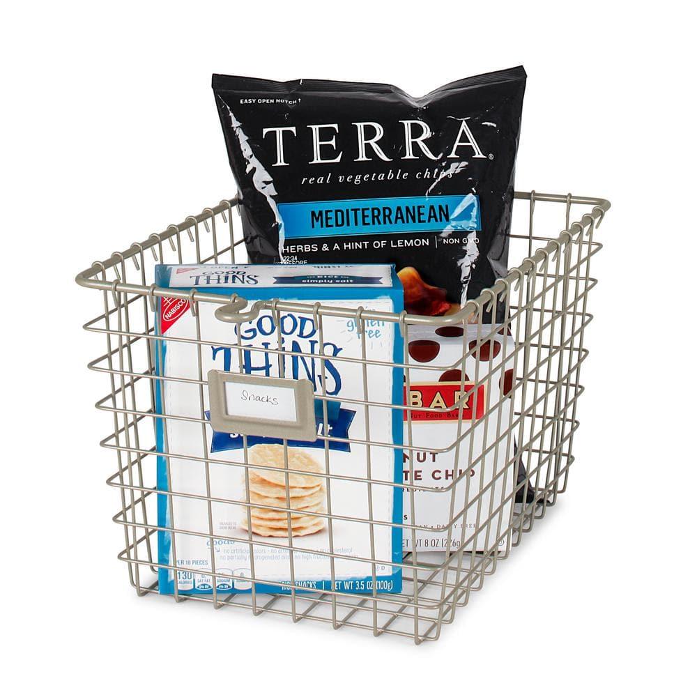 Spectrum Diversified Small Storage Basket Light Silver: Metal Locker Storage & Portable Utility Organizer