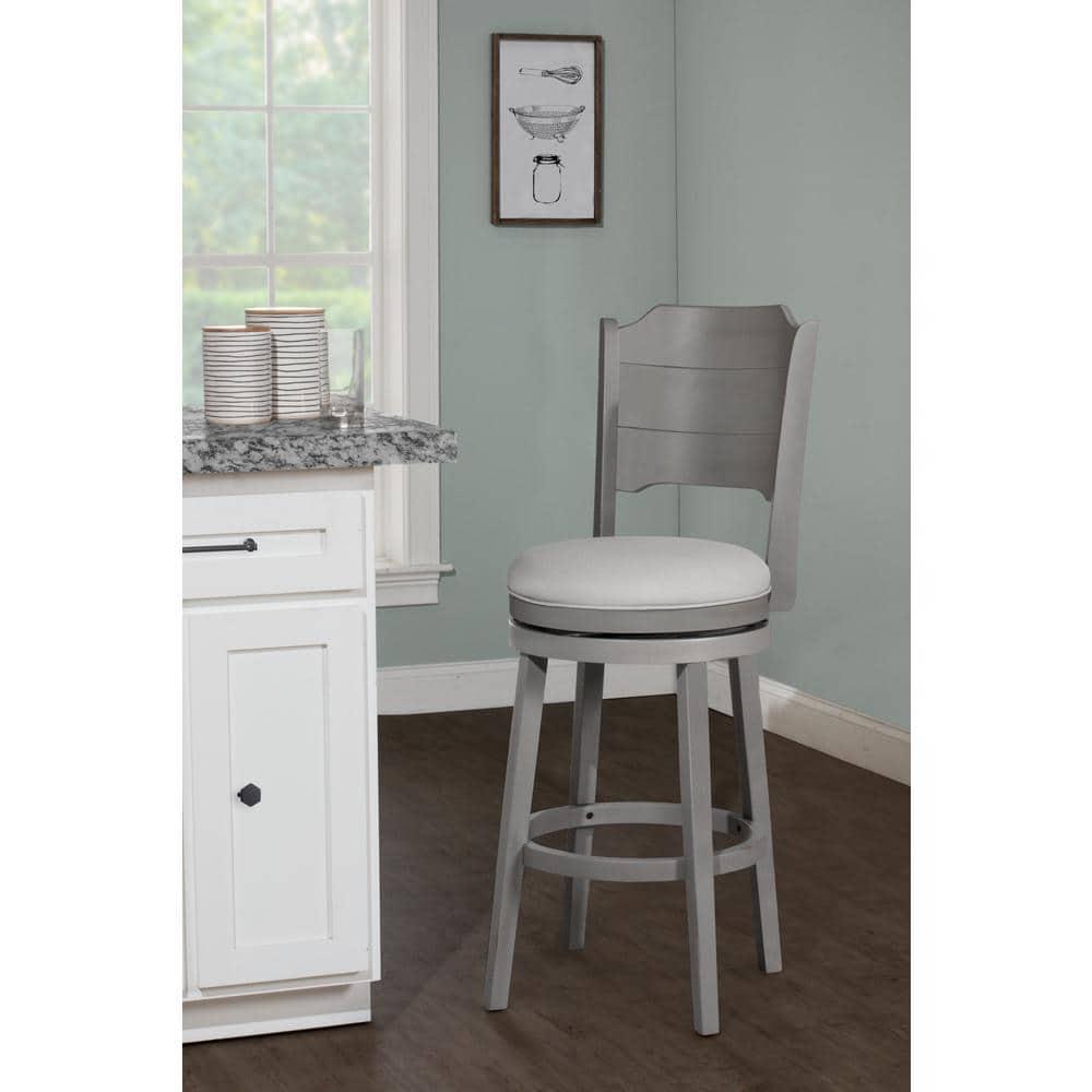 30.25" Clarion Swivel Barstool Distressed Gray - Hillsdale Furniture