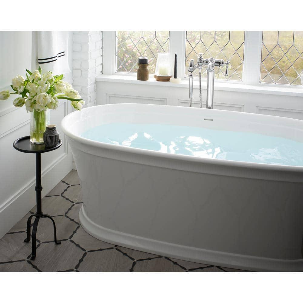Memoirs® 60" x 34" Freestanding Soaking Bathtub with Slotted Overflow and Center Toe-Tap Drain