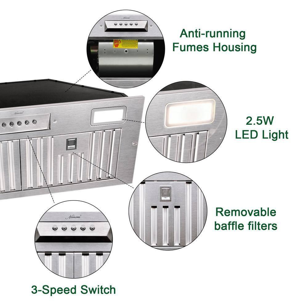 Akicon 600 CFM Ducted (Vented) Wall Mounted Required Range Hood