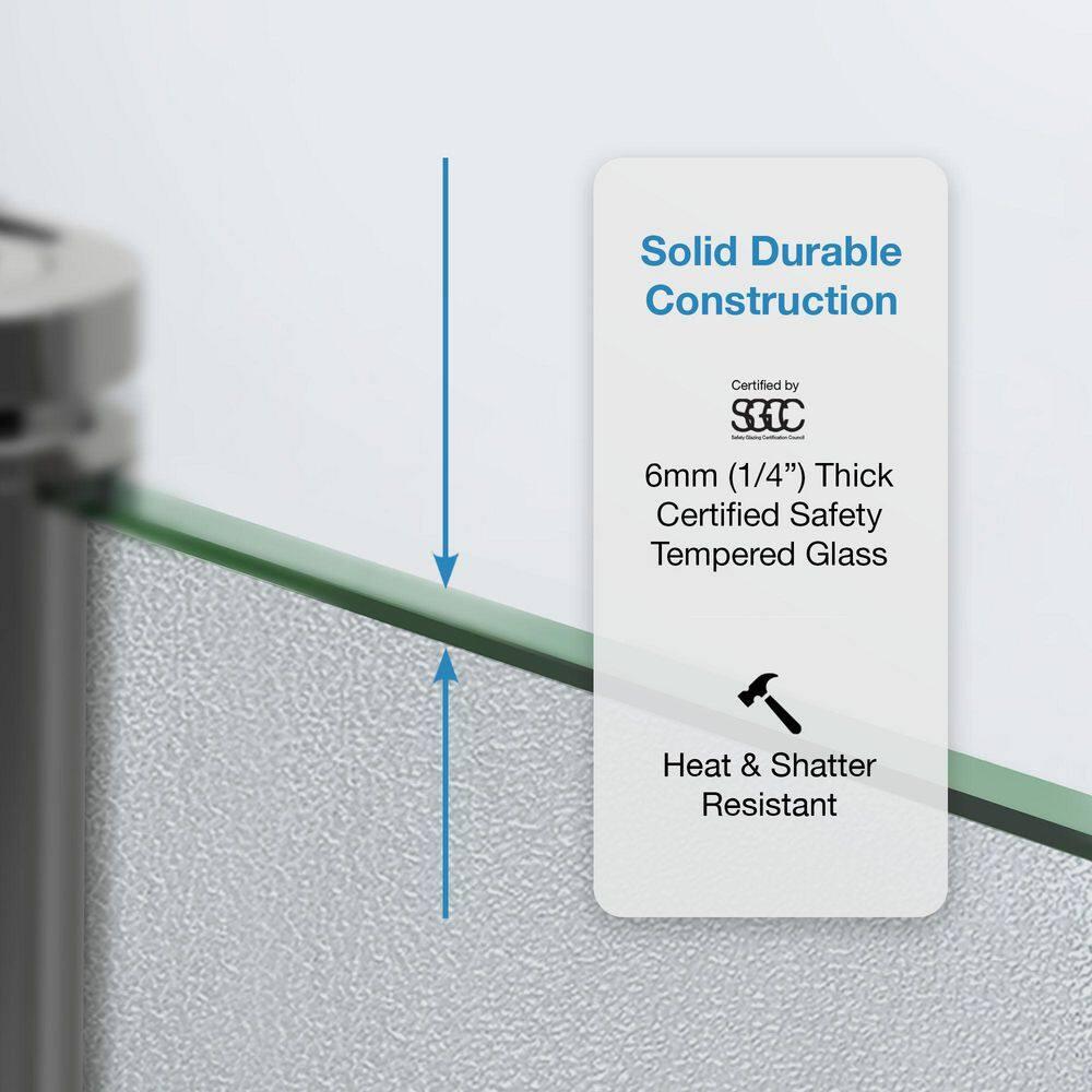 Ove Decors 15SKA-BREF34-SATAC OVE Decors Breeze 35 in. Round Shower Kit w/ Frosted, Base, Wall