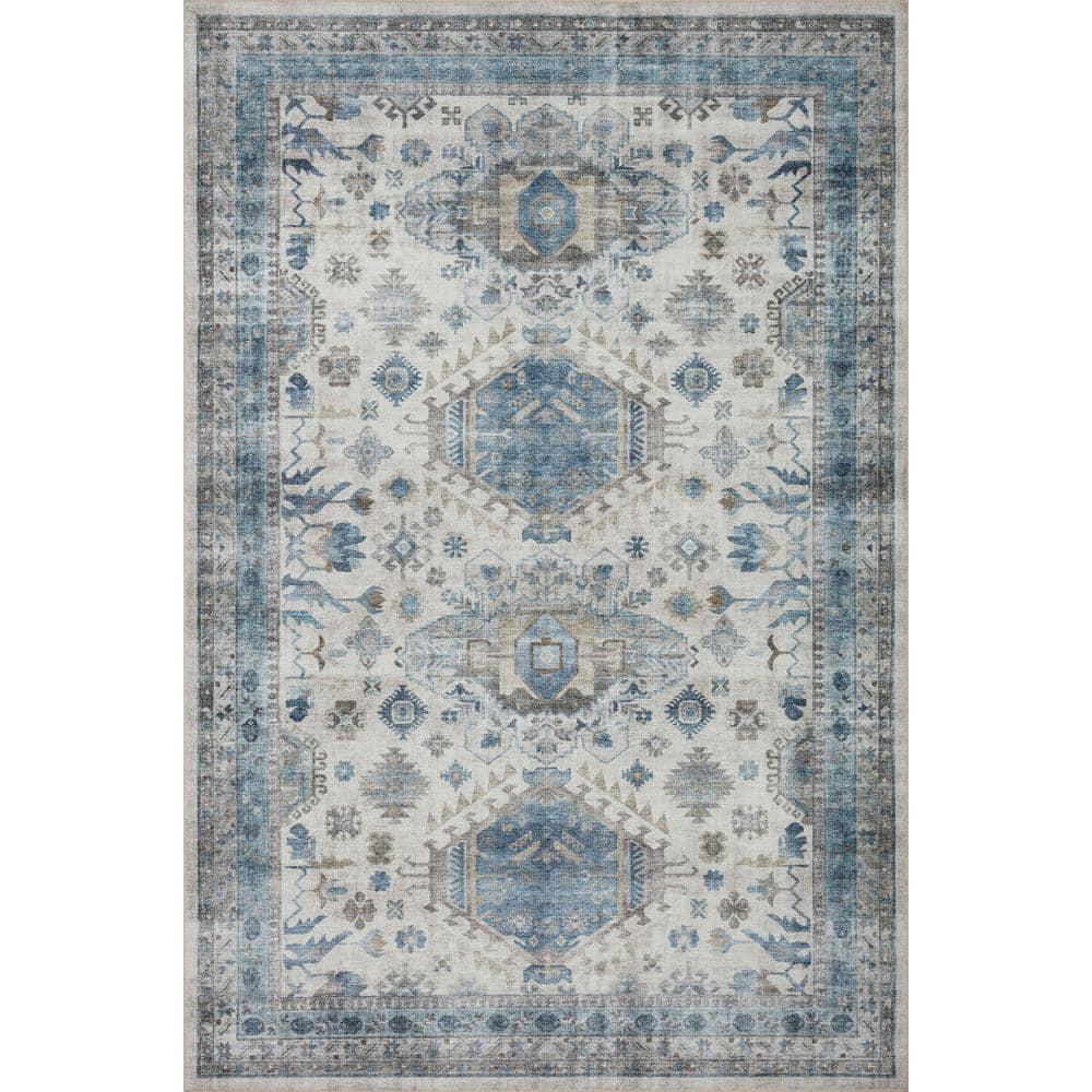 Loloi II Heidi Collection HEI-04 Ivory / Ocean, Southwestern Area Rug 2'-3" x 3'-9"