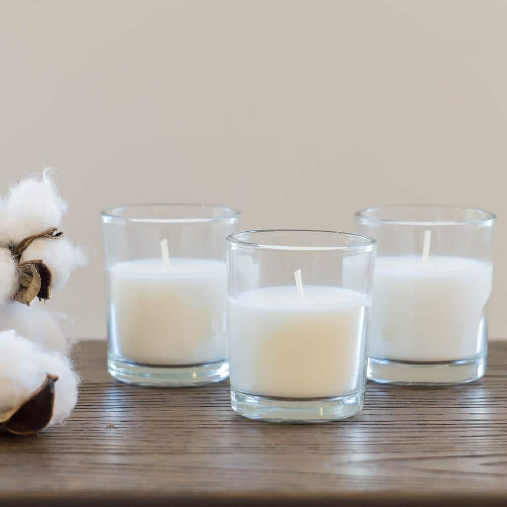 The Party Aisle™ Stonebriar Unscented Votive Candle with Glass Holder (Set of 48)