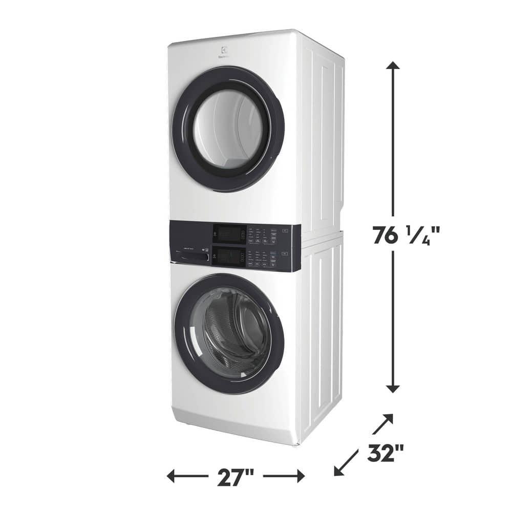 Electrolux Washer & Dryer Set with Stackable 4.4 Cubic Feet Front Load Washer and 8 Cubic Feet Dryer with Stacking Kit