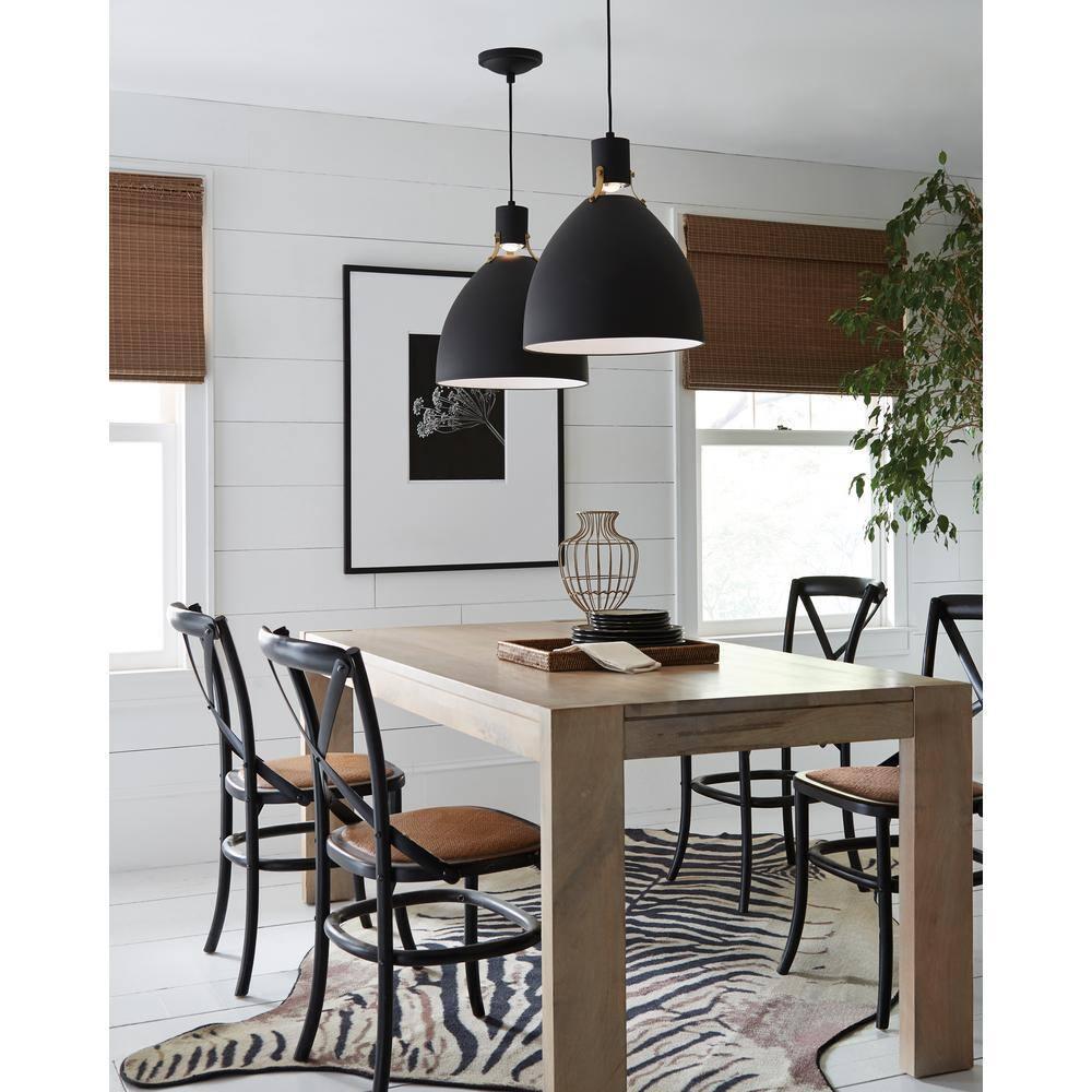 Brynne Matte Black LED Bowl Pendant for Indoor/Outdoor Use