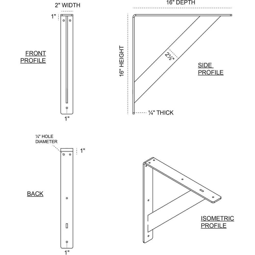 Ekena Millwork Traditional Steel Bracket