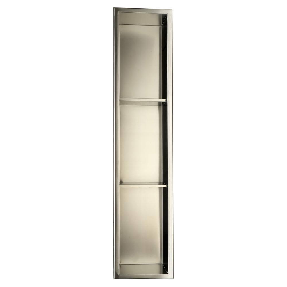 Vertical Stainless Steel Triple Shower Niche