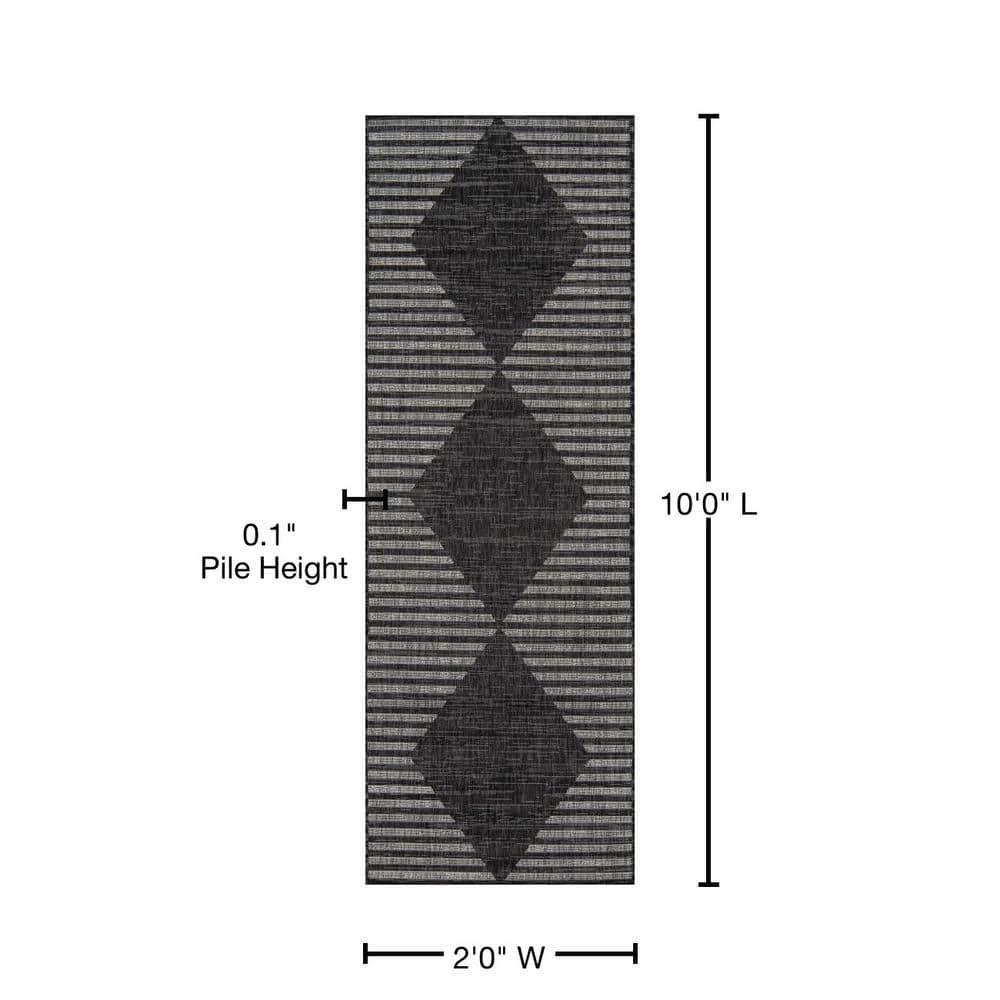 Momeni Villa Monaco Geometric Charcoal Area Rug