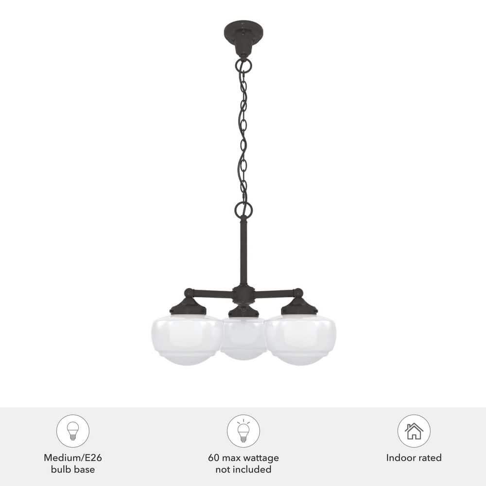 Hunter Fan Hunter Saddle Creek 3 Light Chandelier Ceiling Light Fixture