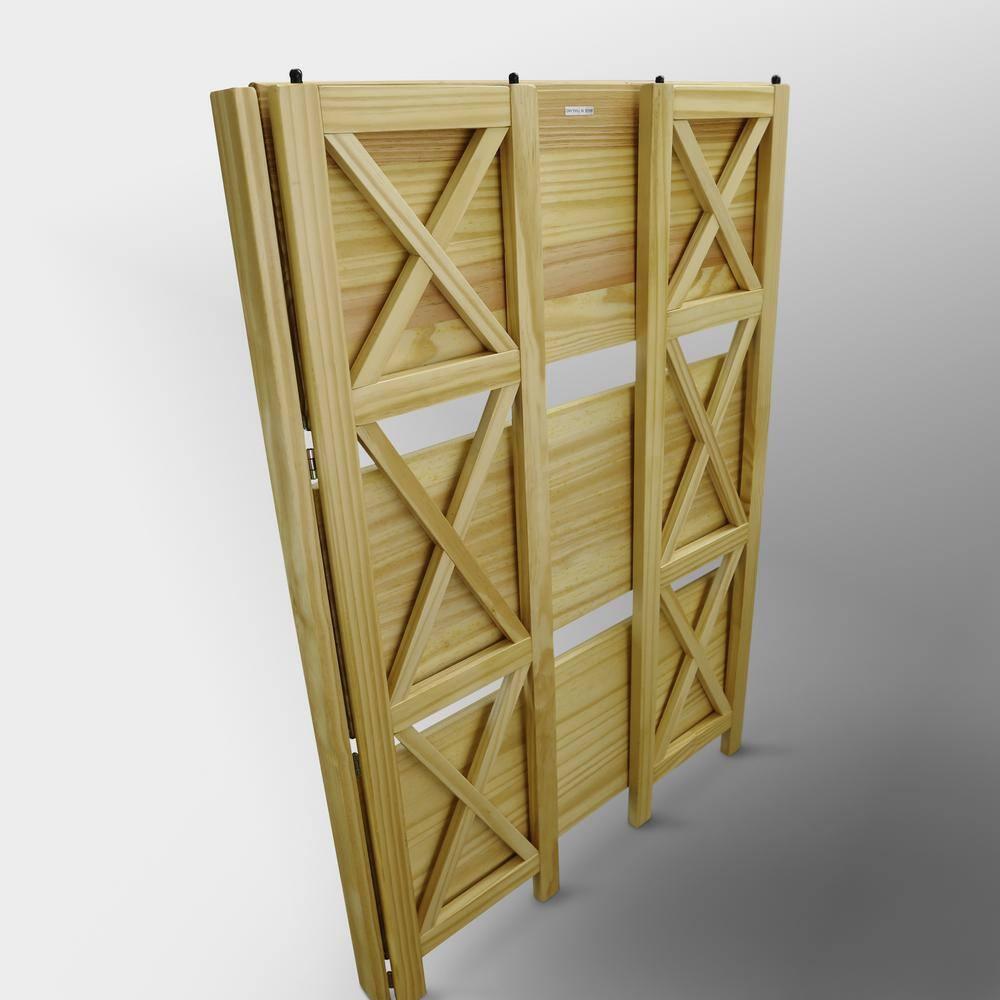 Natural Wood Montego 3-Shelf Stackable Bookcase with Doors