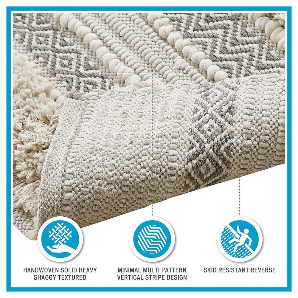 INK+IVY Asher Cotton Blend Bath Rug with Non-Slip Backing