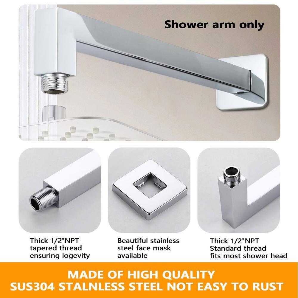 9"Metal Square Shower Arm,Brushed Nickel