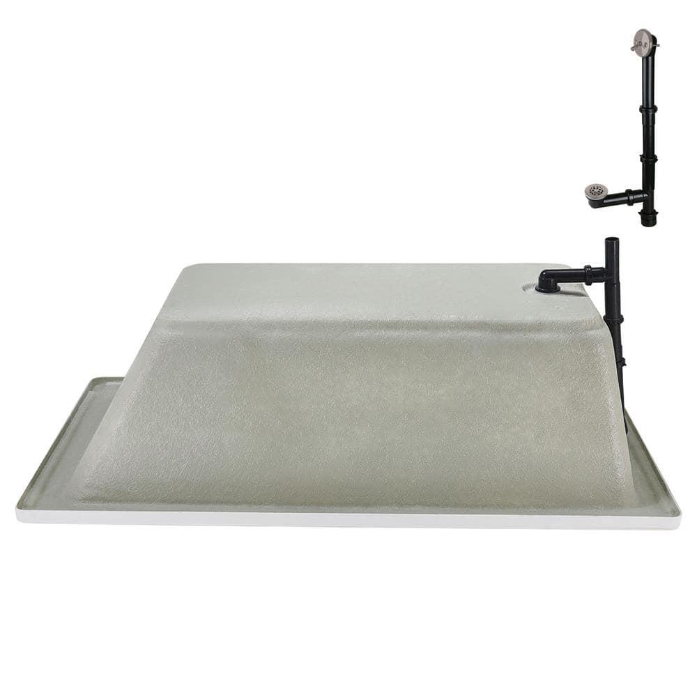 60" x 32" Acrylic Soaking Drop-In Bathtub, Drain Included