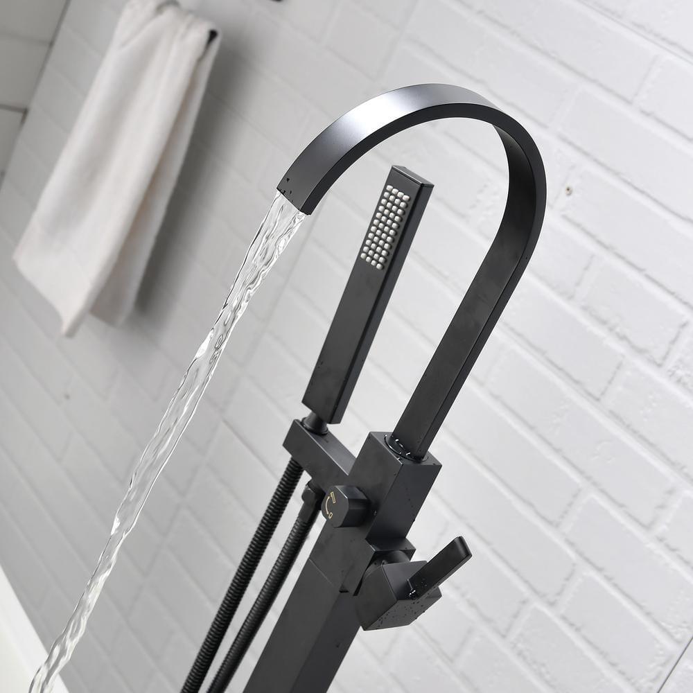 1 Handle Floor Clawfoot Tub Faucet with Diverter