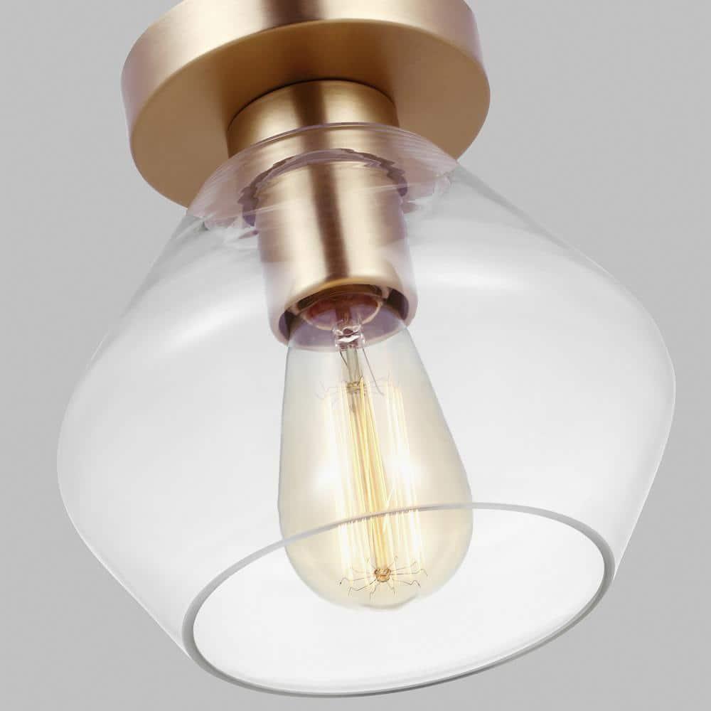 Rooks Single Light Glass Semi Flush Mount