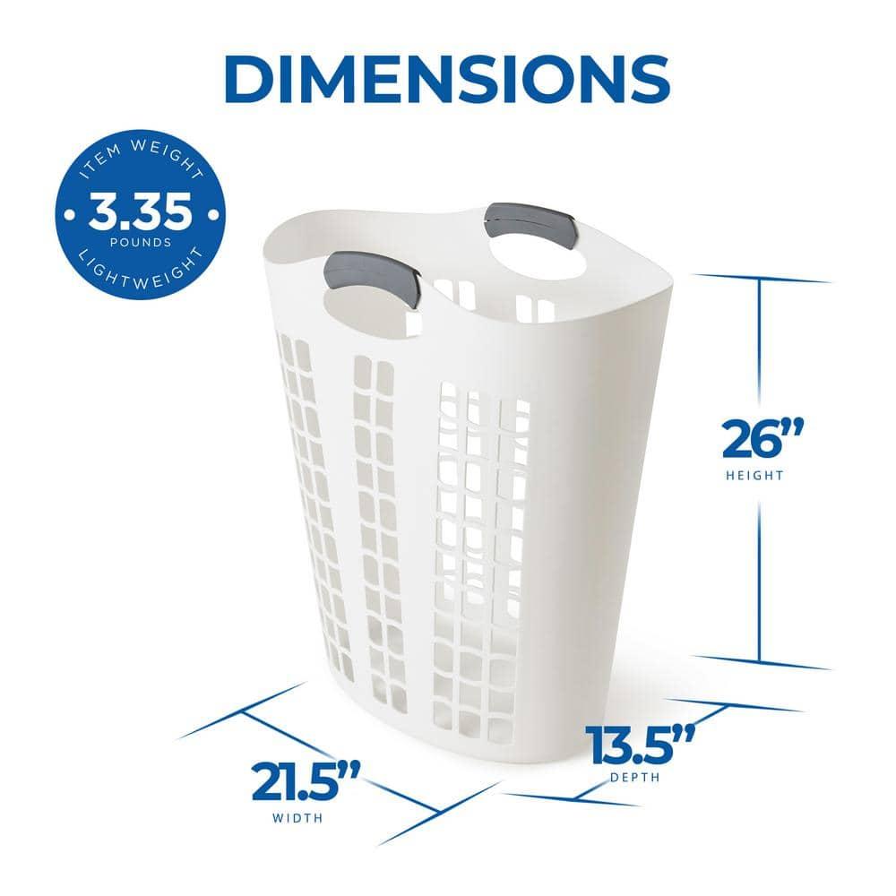 Gracious Living Plastic Laundry Hamper with Handles