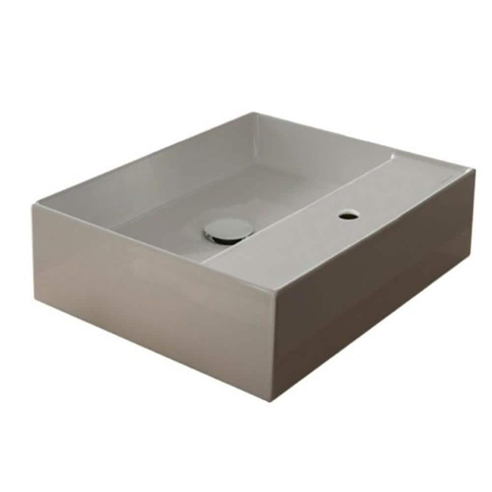 Scarabeo By Nameeks 15.1'' White Ceramic Rectangular Bathroom Sink with Overflow