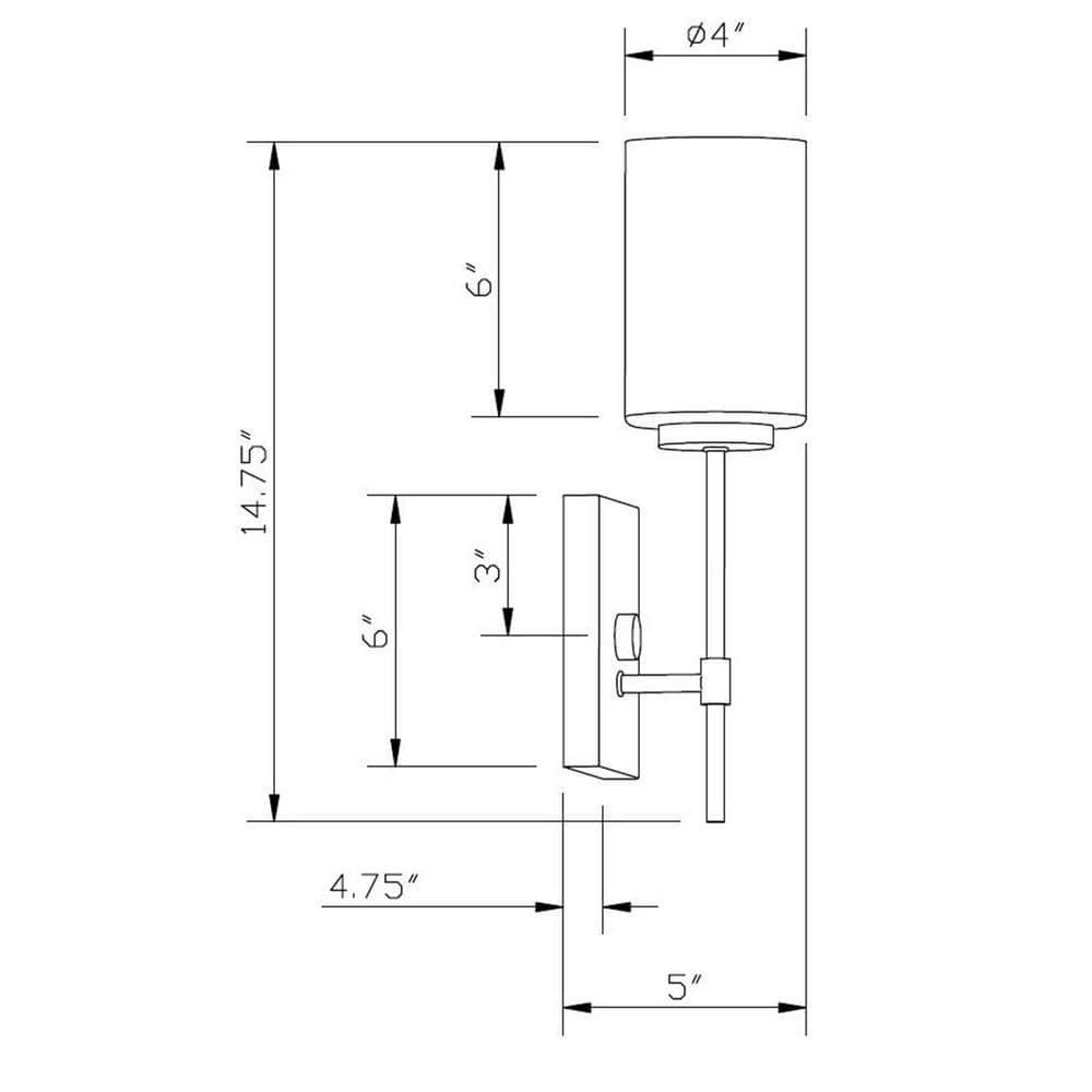 Forte Lighting 2612-01 Faye Wall Sconce - Black