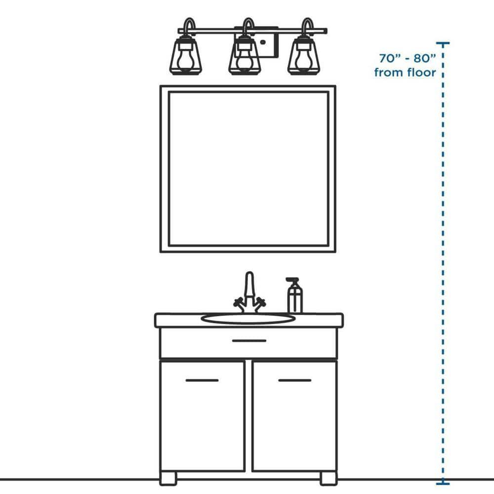 Progress Lighting Tanner 3 - Light Vanity in  Brushed Nickel