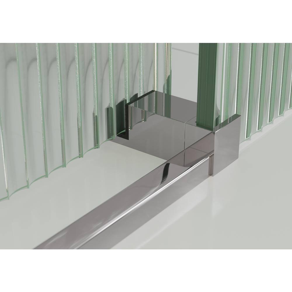 Galaxy 56 - 60 in. x 60 in. Fully Frameless Fluted Sliding Bathtub Door