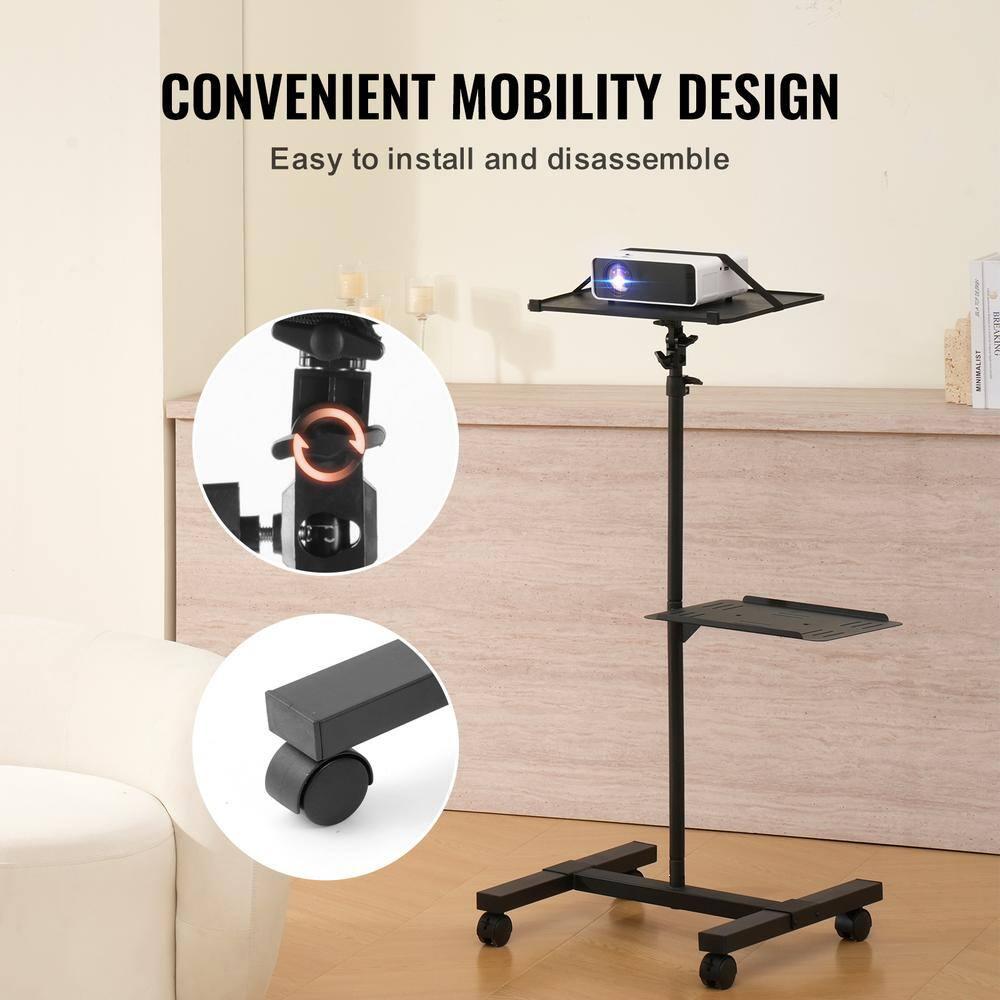 Mount-it Mount-It! Mobile Projector and Laptop Stand with 2 Shelves, Rolling Cart