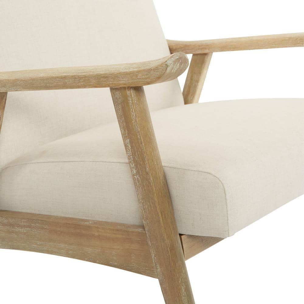 Weldon Chair Linen - OSP Home Furnishings: Mid-Century Modern, Rustic Wood Frame, Comfortable Seating