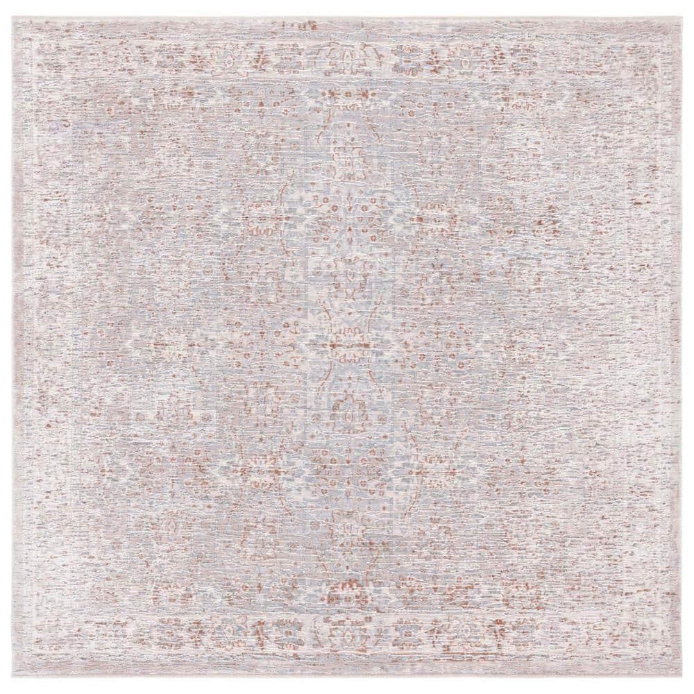Marmara MRM302 Power Loomed Area Rug - Beige/Blue Rust - 6'7"x6'7" - Safavieh.