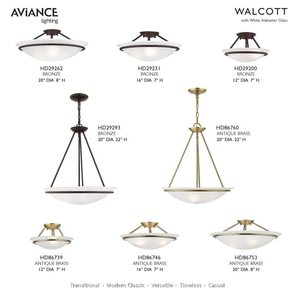 Livex Lighting Newburgh 3 - Light Semi-Flush Mount in  Antique Brass