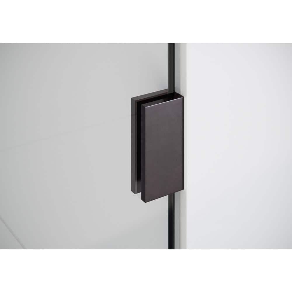 Illume 33.5 in. x 78 in. Fully Frameless Wall Hinge Shower Door