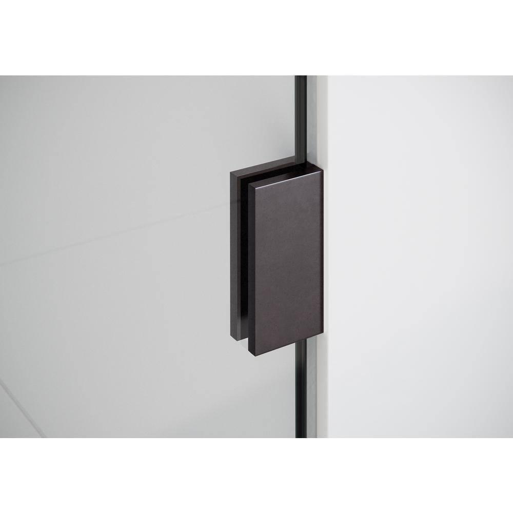 Glass Warehouse Illume 71 in. x 78 in. Fully Frameless Wall Hinge Shower Door GW-WH-71-ORB