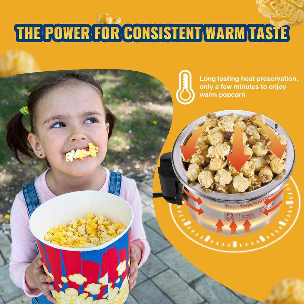 VEVOR Popcorn Maker, 300W Popcorn Popper Machine, 2.5 Oz Kettle Makes 4 QT per Batch, Tabletop Popcorn Maker with PP Door, Includes 2 Scoops and Tray, Movie Theater Style, Black
