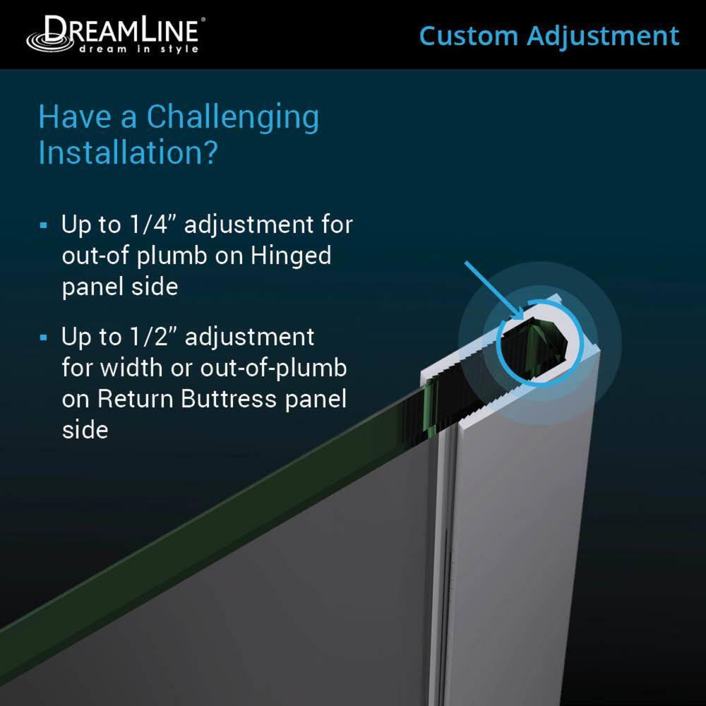 DreamLine Unidoor-X 60 W x 36.38 D x 72 H Frameless Rectangle Hinged Shower Enclosure E124303636-06