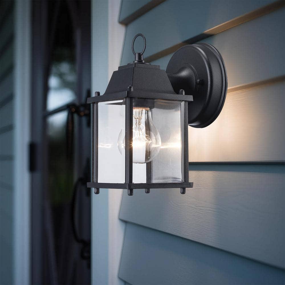 GpLuMy Lighting 40455 BK Traditional One Wall Lantern Outdoor-Post-Lights, Black
