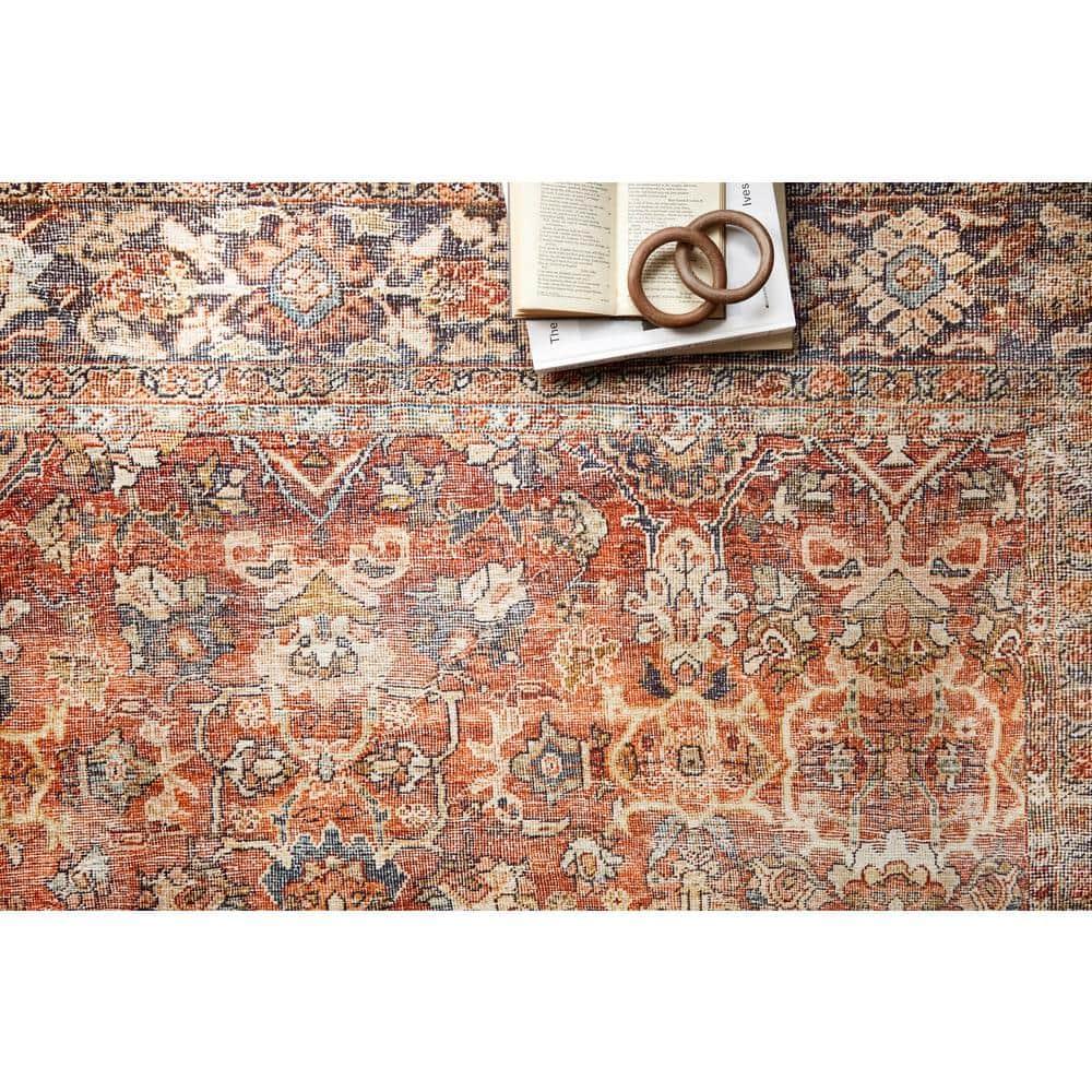 Layla Red and Blue Rectangular Synthetic Area Rug
