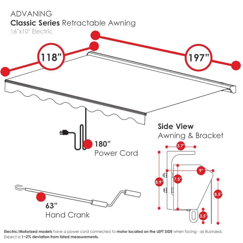 Classic Motorized Retraction Slope Patio Awning