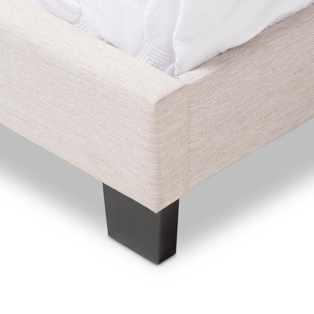 Queen Hampton Modern Bed with Button-Tufted Headboard - Baxton Studio