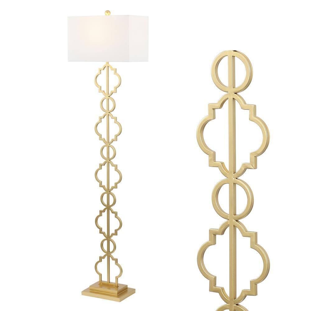 Jonathan Y Selina Iron Ogee Trellis Modern Led Floor Lamp