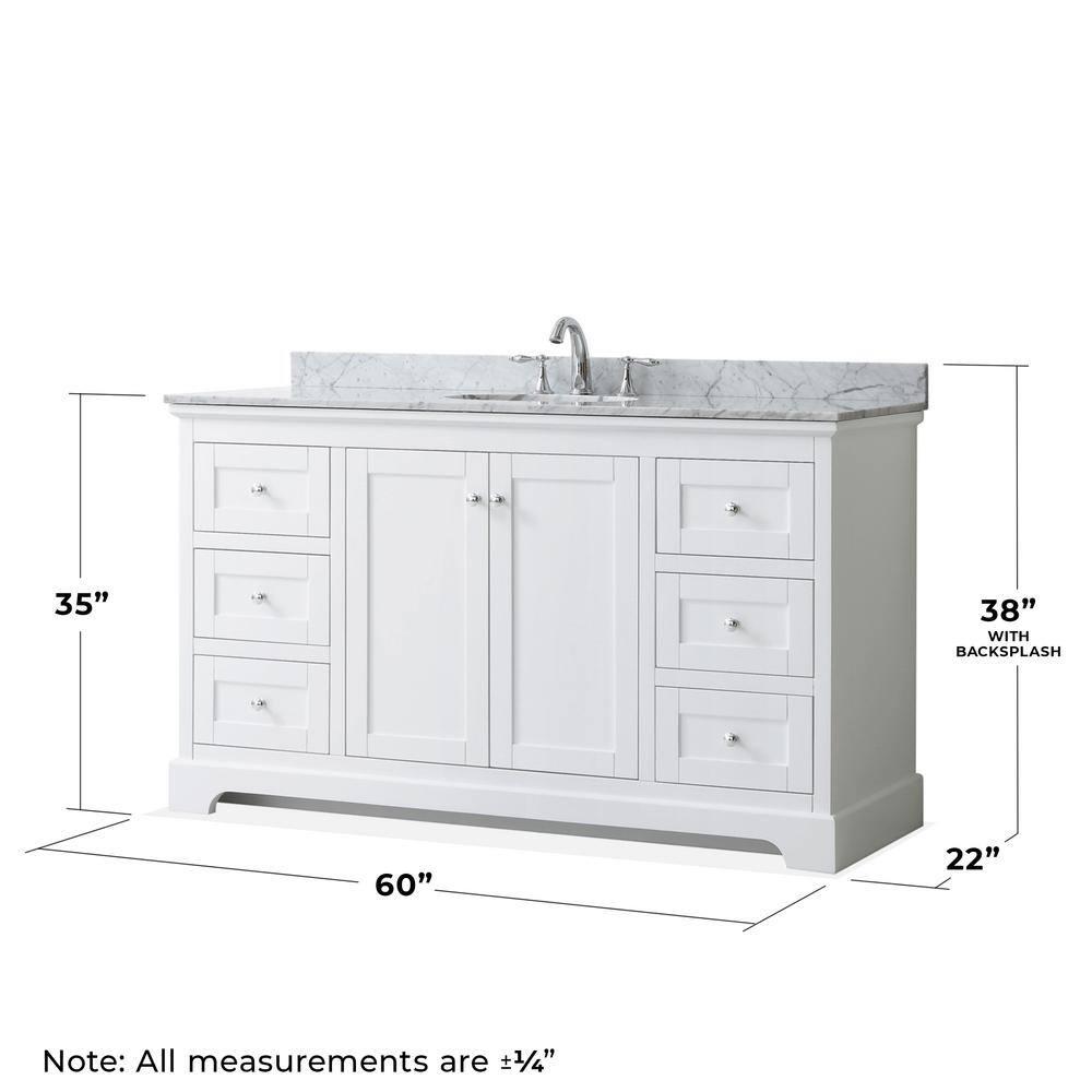 Wyndham Collection Avery 60" Oval Sink Wood Single Bathroom Vanity in White
