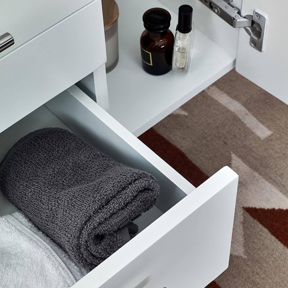 Fresca Lucera 72" Solid Wood Bathroom Cabinet with Double Vessel Sinks in White