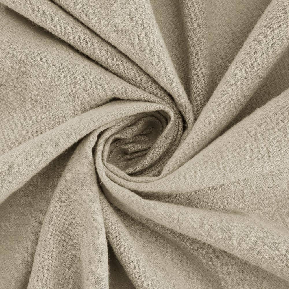 52"X63" Archaeo Light Filtering Washed Cotton Twist Tab Curtain Panel Oat: Modern Window Treatment, Machine Washable